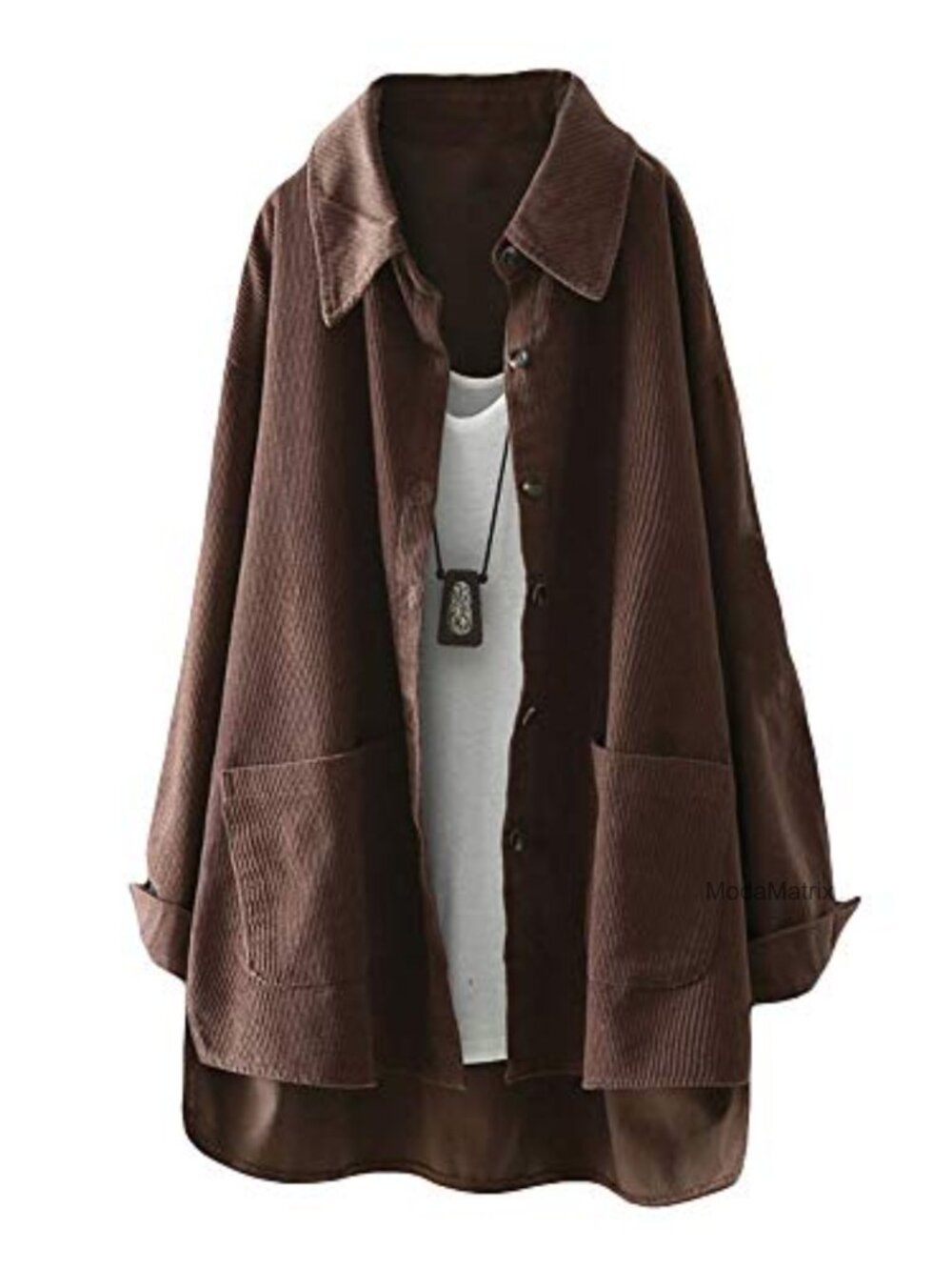 Corduroy Shirt Jacket Button Down Long Sleeve Casual Coat Outerwear